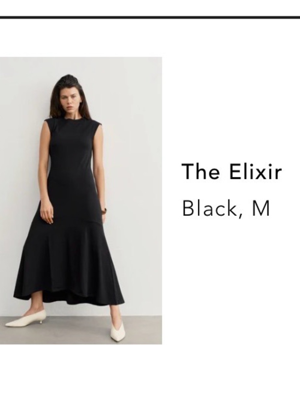 AYR The Elixir Black High-Low Midi Dress